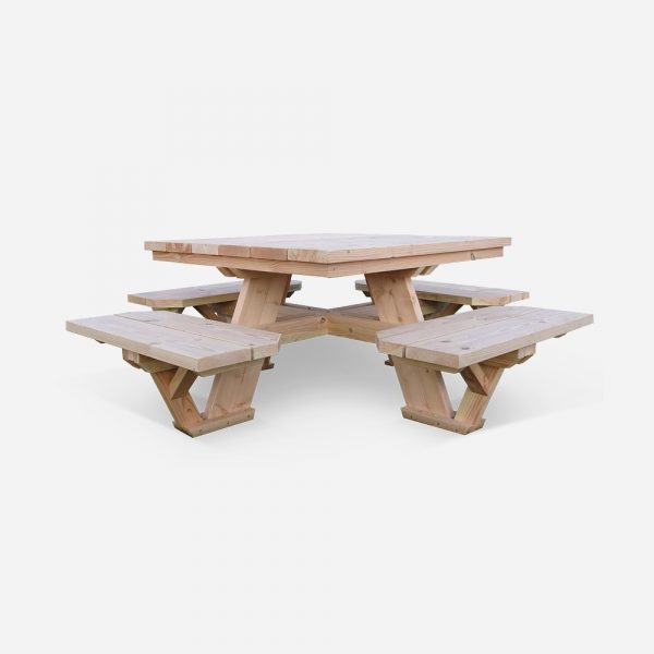vierkante picknicktafel van douglas hout